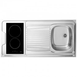 EVIER INOX REVERSIBLE 1 CUVE 120 CM DOMINO INDUCTION 