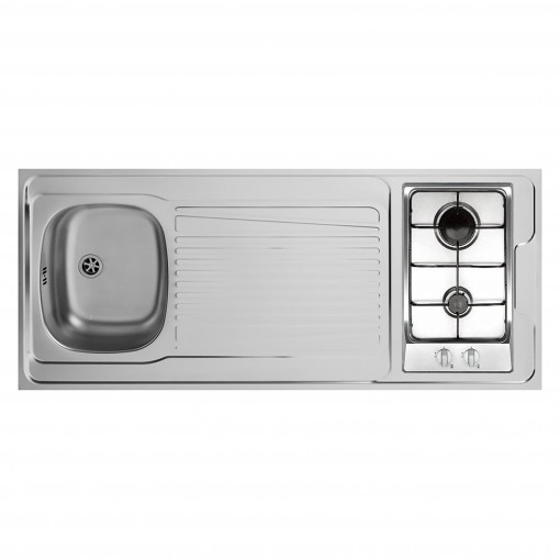 EVIER INOX REVERSIBLE 1 CUVE 140 CM DOMINO GAZ 