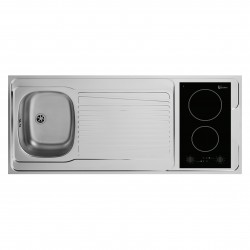 EVIER INOX REVERSIBLE 1 CUVE 140 CM DOMINO VITRO MANETTE 