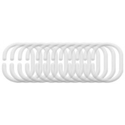 ANNEAU DE RIDEAU DE DOUCHE PVC BLANCS RENFORCÉS