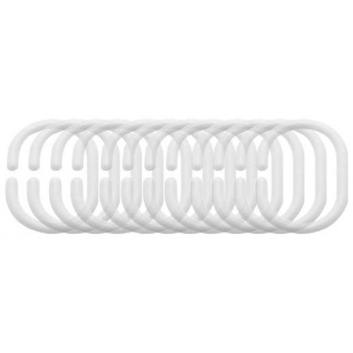 ANNEAU DE RIDEAU DE DOUCHE PVC BLANCS RENFORCÉS