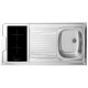 Évier cuisinette + domino vitro largeur 100 cm avec réfrigérateur DF116