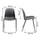 CHAISE COQUE NOIRE PIETEMENT TUBE D'ACIER