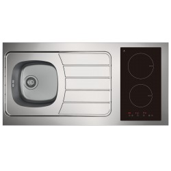 EVIER INOX REVERSIBLE 1 CUVE 120 CM DOMINO INDUCTION 