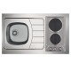 EVIER INOX REVERSIBLE 1 CUVE 100 CM DOMINO ELECTRIQUE MINUTEUR 