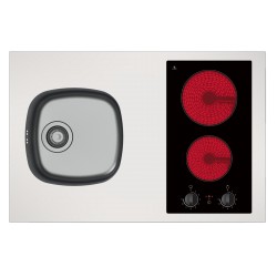 DESSUS ÉVIER CUISINETTE L90CM DOMINO VITRO MANETTE