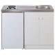 KITCHENETTE EVIER INOX REVERSIBLE 1 CUVE 140CM DOMINO ELEC MEUBLE 2 PORTES FRIGO 4*