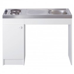 Évier cuisinette PMR + dessus électrique largeur 120 cm sans réfrigérateur