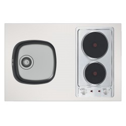 Dessus évier cuisinette électrique largeur 090 cm avec vidage complet