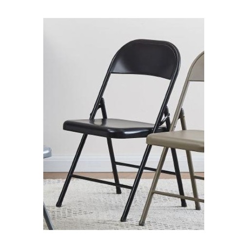 Chaise pliante tout métal noir