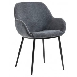 CHAISE COQUE NOIRE PIETEMENT TUBE D'ACIER