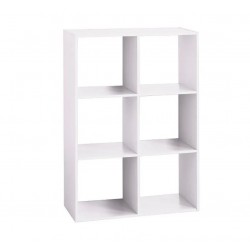 Etagère en bois 6 cases blanche