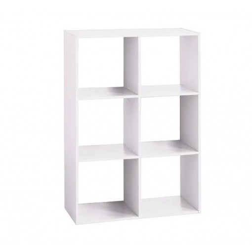 Etagère en bois 6 cases blanche
