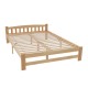 Lit Double 140x200 Cm, Lit En Bois Massif Avec Tete De Lit Et Sommier a Lattes