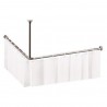 TRINGLE RIDEAU DE DOUCHE D'ANGLE 800x800 mm AVEC FIXATIONS ACIER