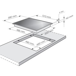MÉZIÈRES TABLE DE CUISSON VITROCÉRAMIQUE 3 ZONES 5,3KW MANETTE
