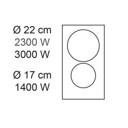 DOMINO 2 ZONES INDUCTION BLANC AIRLUX