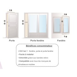 KIT EVACUATION PORTE ET FENETRE POUR CLIM MOBILE