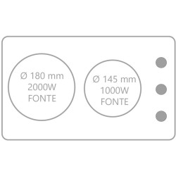 Domino 2 électriques avec minuteur Inox 3000W