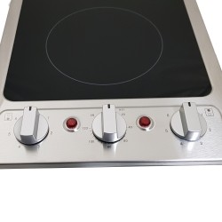 DOMINO 2F VITROCÉRAMIQUE CADRE INOX MINUTERIE