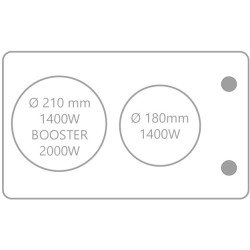 DOMINO 2 ZONES 3400 WATTS INDUCTION MANETTE
