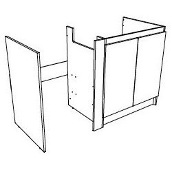 KITCHENETTE EVIER INOX REVERSIBLE 1 CUVE 140CM DOMINO INDUCTION MANETTE MEUBLE 2 PORTES  FRIGO 4*