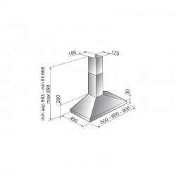 Hotte trapéze 90cm INOX SATINE