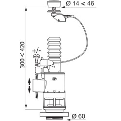 MECANISME DE CHASSE D'EAU A DOUBLE POUSSOIR WIRQUIN