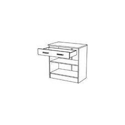 CAISSON BAS 2 PORTES 1 TIROIR BLANC 80CM