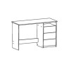 BUREAU 1 NICHE 3 TIROIRS L123CM P50CM BLANC