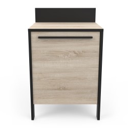 CAISSON BAS SS EVIER 1P  60CM CHÊNE