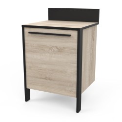 CAISSON BAS SS EVIER 1P  60CM CHÊNE