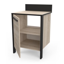 CAISSON BAS SS EVIER 1P  60CM CHÊNE