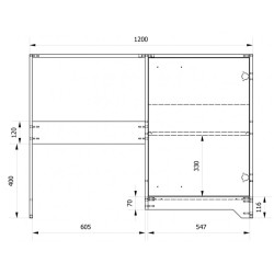 MEUBLE CUISINETTE 120X60 CM NICHE 55/60 L120 1P NOIR