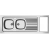 DESSUS ÉVIER CUISINETTE 2 CUVES  L180 CM EMPLACEMENT DOMINO