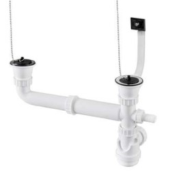 DESSUS ÉVIER CUISINETTE 2 CUVES  L180 CM EMPLACEMENT DOMINO