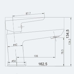 MITIGEUR DE LAVABO NOIR CARTOUCHE CERAMIQUE