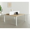 BUREAU ASKA 180X80CM PLATEAU PS PIED DROIT METAL BLANC