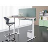 BUREAU ASKA 180X80CM PLATEAU PS PIED DROIT METAL BLANC