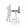 BUREAU ASKA 180X80CM PLATEAU PS PIED DROIT METAL BLANC