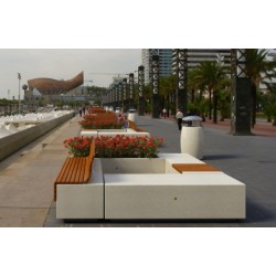 banc maconné 2 places