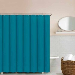 RIDEAU DE DOUCHE TEXTILE BLEU CANARD 100 % POLYESTER L 180 X H 200