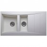 Évier 1,5 cuves 100 x 53 cm+ égouttoir Wave granité blanc WAVE105GB...