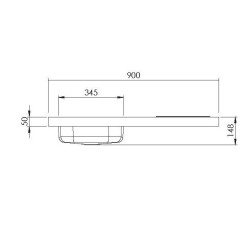 DESSUS ÉVIER CUISINETTE 1 CUVE  L90 CM EMPLACEMENT DOMINO