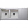 Évier 2 cuves 116 x 53 cm+ égouttoir Wave granité blanc WAVE2GBL po...
