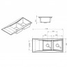 Évier 2 cuves 116 x 53 cm+ égouttoir Wave granité blanc WAVE2GBL po...