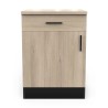 CAISSON BAS 1 PORTE 1 TIROIR CHÊNE