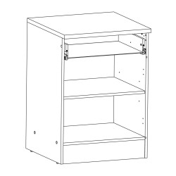 CAISSON BAS 1 PORTE 1 TIROIR CHÊNE