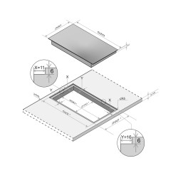 DOMINO 2 ZONES VITROCÉRAMIQUE MANETTES