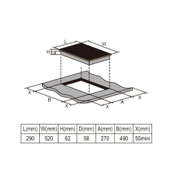 DOMINO 2 ZONES INDUCTION 3600W